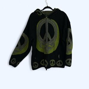 Black and Green Peace Sign Hoodie